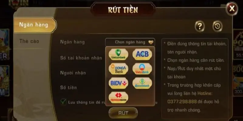 Những hình thức rút tiền tại IWIN